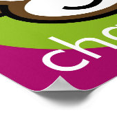 Personalisierter Wangenaffen [Limon+lila] Poster (Ecke)