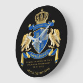 Personalisierter Wappen Große Wanduhr (Winkel)