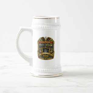 Personalisierter Washington Polizeibeamter Bierkru Bierglas
