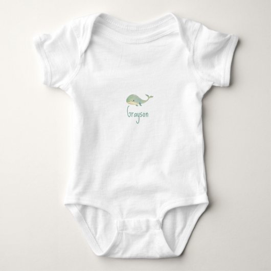 PERSONALISIERTER WASSERFARBE BABY STRAMPLER (Vorderseite)