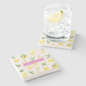 Personalisierter Wasserfarbe-Limonaden-Cupcake-Str Steinuntersetzer (Seitenansicht)