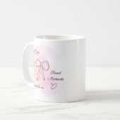 Personalisierter Wasserfarbe Rosa Coquette Becher Kaffeetasse (Vorderseite Links)