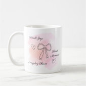 Personalisierter Wasserfarbe Rosa Coquette Becher Kaffeetasse (Links)