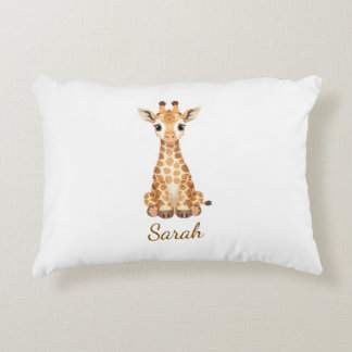 Personalisierter Wasserfarben-Babygiraffen-Becher Dekokissen