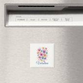 Personalisierter Wasserfarben-Blumen-Name-Magnet Magnet (In Situ (Geschirrspüler))