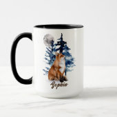 Personalisierter Wasserfarben-Fuchs-Wald-Tasse Tasse (Links)