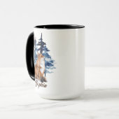 Personalisierter Wasserfarben-Fuchs-Wald-Tasse Tasse (Vorderseite Links)