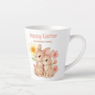Personalisierter Wasserfarben-Hase Frohe Ostern  Milchtasse