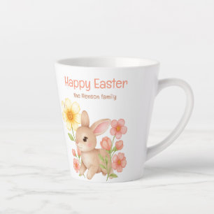 Personalisierter Wasserfarben-Hase Frohe Ostern  Milchtasse
