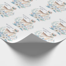 Personalisierter Wasserfarben-Hirsch und Blumen Wi