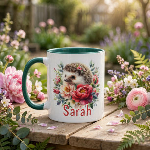 Personalisierter Wasserfarben-Igel Tasse