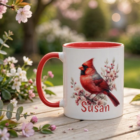 Personalisierter Wasserfarben-Kardinal Tasse