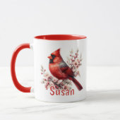 Personalisierter Wasserfarben-Kardinal Tasse (Links)