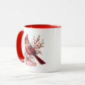 Personalisierter Wasserfarben-Kardinal Tasse (Vorderseite Links)