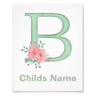 Personalisierter Wasserfarben-Letter-B-Fotoabdruck Fotodruck