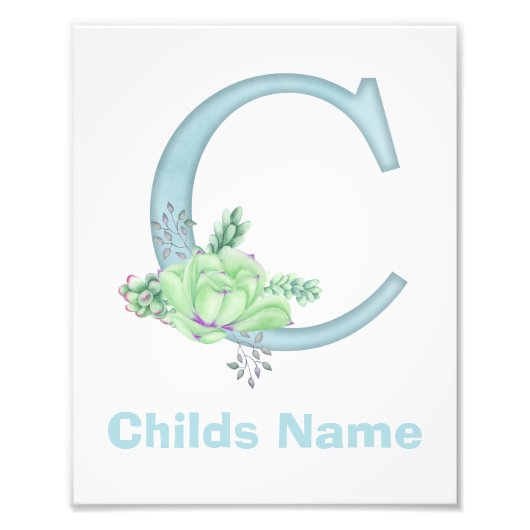 Personalisierter Wasserfarben-Letter-C-Fotoabdruck Fotodruck (Vorne)