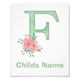 Personalisierter Wasserfarben-Letter-F-Fotodruck Fotodruck