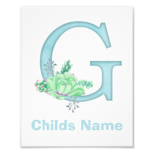 Personalisierter Wasserfarben-Letter-G-Fotodruck Fotodruck