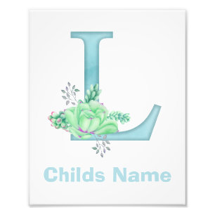 Personalisierter Wasserfarben-Letter-L-Fotodruck Fotodruck