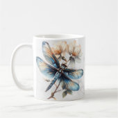 Personalisierter Wasserfarben-Libellen-Becher Kaffeetasse (Links)