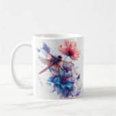 Personalisierter Wasserfarben-Libellen-Becher Kaffeetasse (Links)