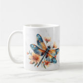 Personalisierter Wasserfarben-Libellen-Becher Kaffeetasse (Links)