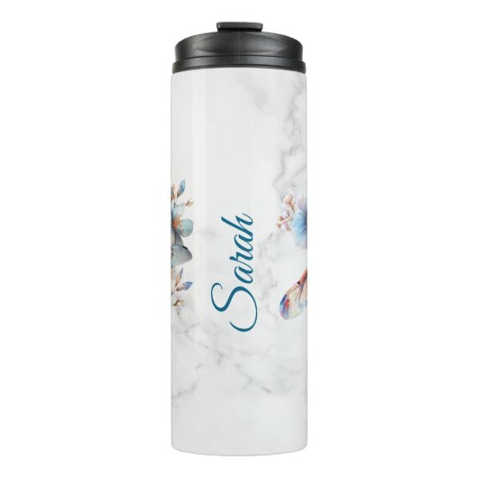 Personalisierter Wasserfarben-Libellen-Becher Thermosbecher (Vorderseite)