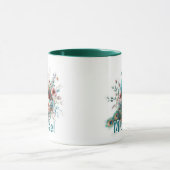 Personalisierter Wasserfarben-Pfau   Tasse (Zentrum)