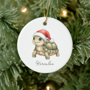 Personalisierter Wasserfarben-Schildkröte mit Weih Keramik Ornament