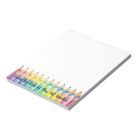 Personalisierter Wasserfarben Stift Lehrer Notepad Notizblock (Rotiert)