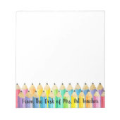 Personalisierter Wasserfarben Stift Lehrer Notepad Notizblock (Vorderseite)