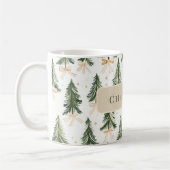 Personalisierter Wasserfarben-Weihnachtsbaum-Name- Kaffeetasse (Links)