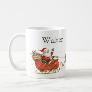 Personalisierter Wasserfarben-Weihnachtsmann-Schli Kaffeetasse