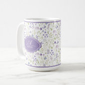 Personalisierter Wasserfarben-Wildblumen-Becher Kaffeetasse (Vorderseite Links)