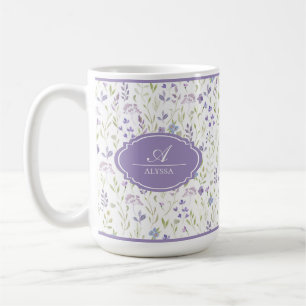 Personalisierter Wasserfarben-Wildblumen-Becher Kaffeetasse