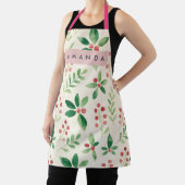 Personalisierter Wasserfarben-Winterbeeren-Stil Schürze (InSitu)