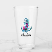 Personalisierter Wasserfarbenanker Glas (Vorderseite)
