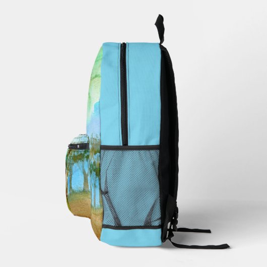 Personalisierter Wasserfarbendrache und Burg Bedruckter Rucksack (Rechts)
