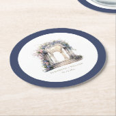 Personalisierter Wasserfarbeneisbogen Runder Pappuntersetzer (Angewinkelt)