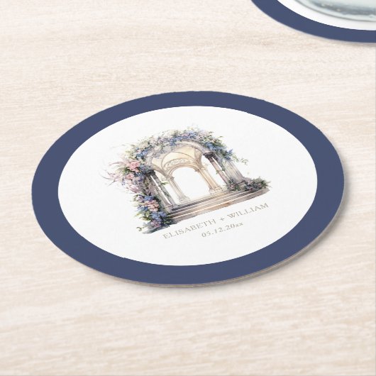 Personalisierter Wasserfarbeneisbogen Runder Pappuntersetzer (Angewinkelt)