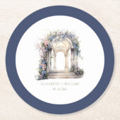 Personalisierter Wasserfarbeneisbogen Runder Pappuntersetzer (Vorderseite)