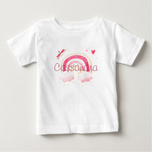 Personalisierter Wasserfarbenregenbogen Baby T-shirt