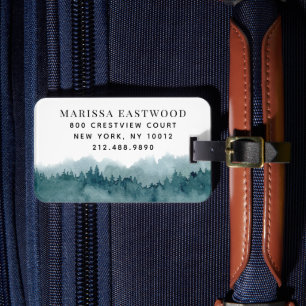 Personalisierter Wasserfarbenwald Gepäckanhänger