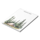 Personalisierter Wasserfarbenwald grün Notizblock (Rotiert)