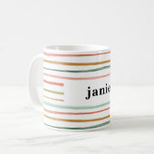 Personalisierter Wasserfarbstreifen Kaffeetasse (Vorderseite Links)