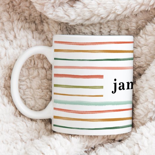 Personalisierter Wasserfarbstreifen Kaffeetasse