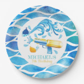 Personalisierter Wassermann Sommer Geburtstag Pappteller (Vorderseite)