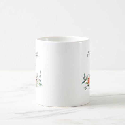 Personalisierter Watercolor-BlumenGastgeschenk Kaffeetasse (Mittel)