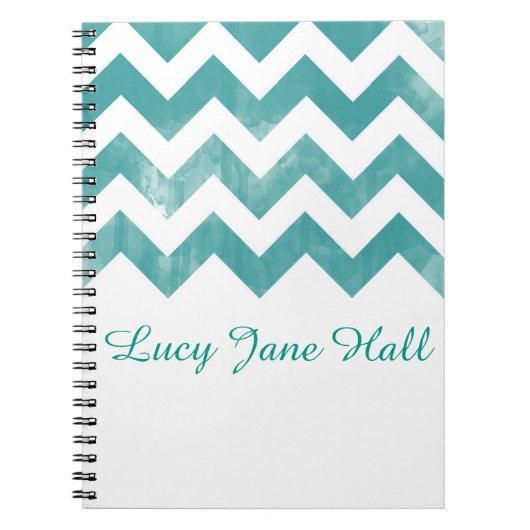 Personalisierter Watercolor-Zickzack Notizbuch Notizblock (Vorderseite)