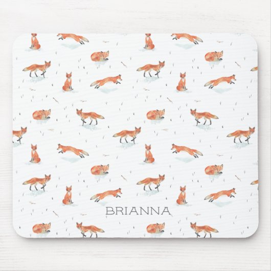 Personalisierter WatercolorFox Mousepad (Vorne)